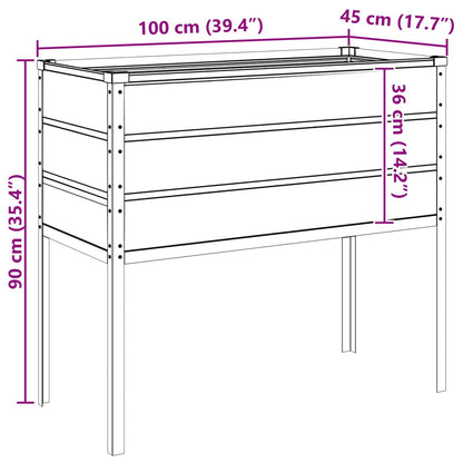 Fioriera Grigio chiaro 100 x 45 x 90 cm Acciaio zincato