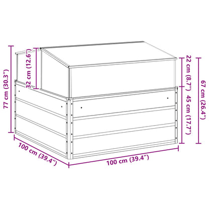 Fioriera Grigio chiaro 100 x 100 x 77 cm Acciaio zincato | homemem39