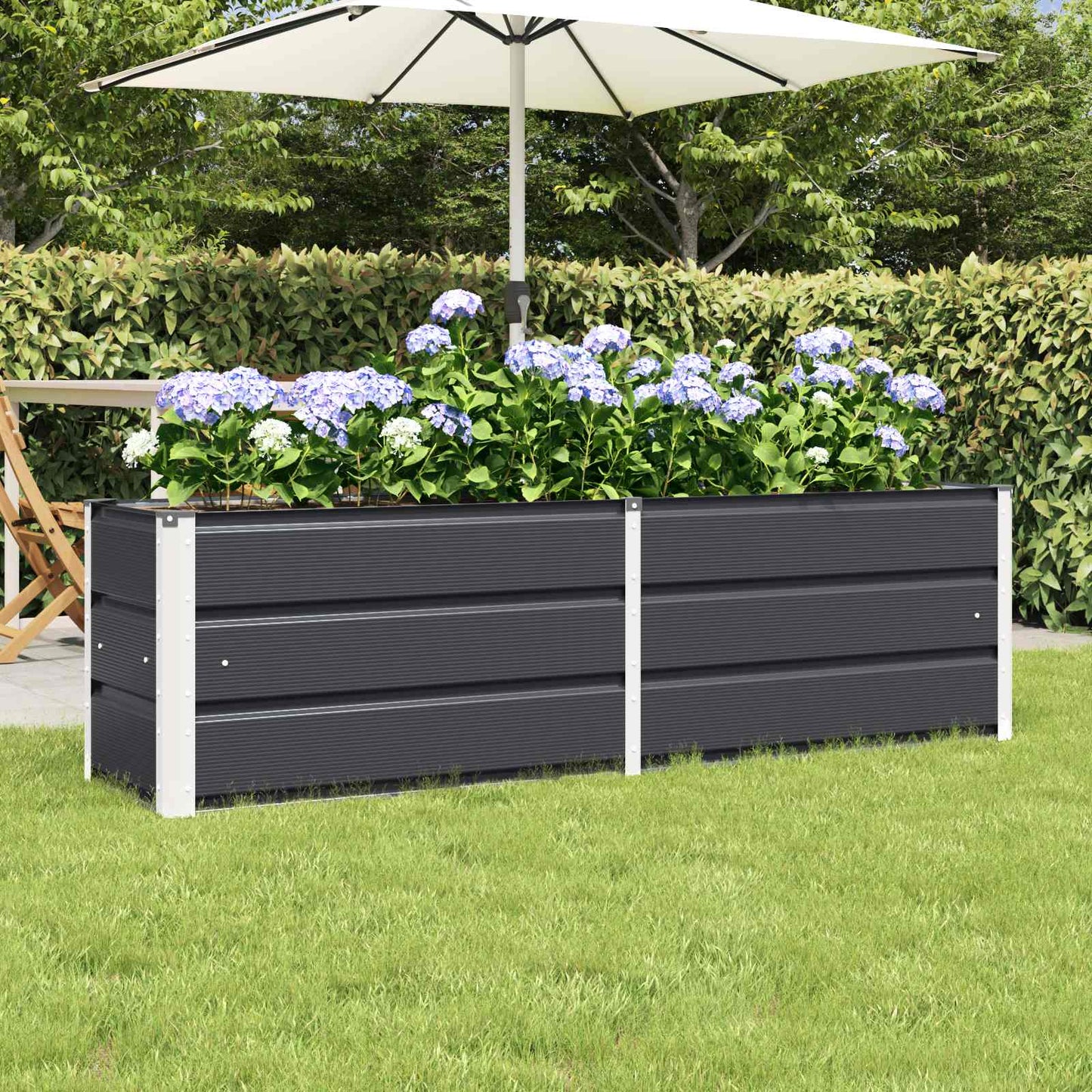 Fioriera Antracite 160 x 40 x 45 cm Acciaio