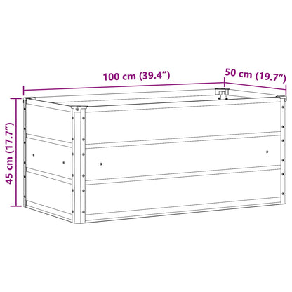 Fioriera Antracite 100 x 50 x 45 cm Acciaio zincato