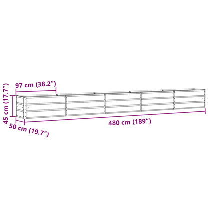 Fioriera Antracite 480 x 50 x 45 cm Acciaio zincato