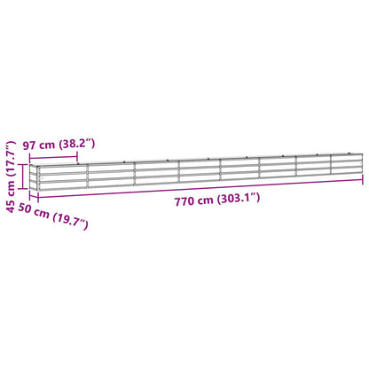 Fioriera Antracite 480 x 50 x 45 cm Acciaio zincato