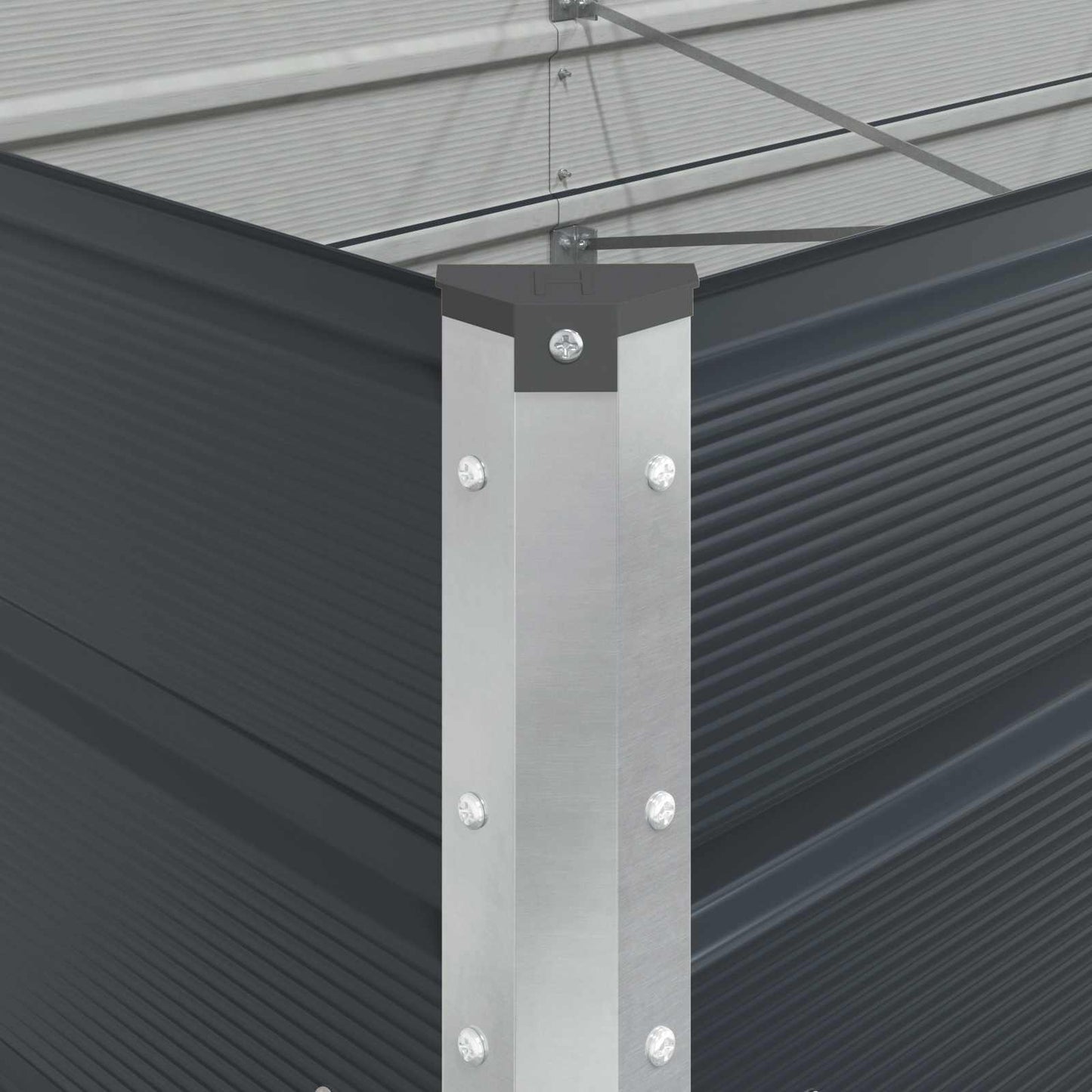 Fioriera Antracite 385 x 100 x 45 cm Acciaio zincato