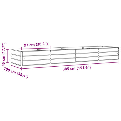 Fioriera Antracite 385 x 100 x 45 cm Acciaio zincato