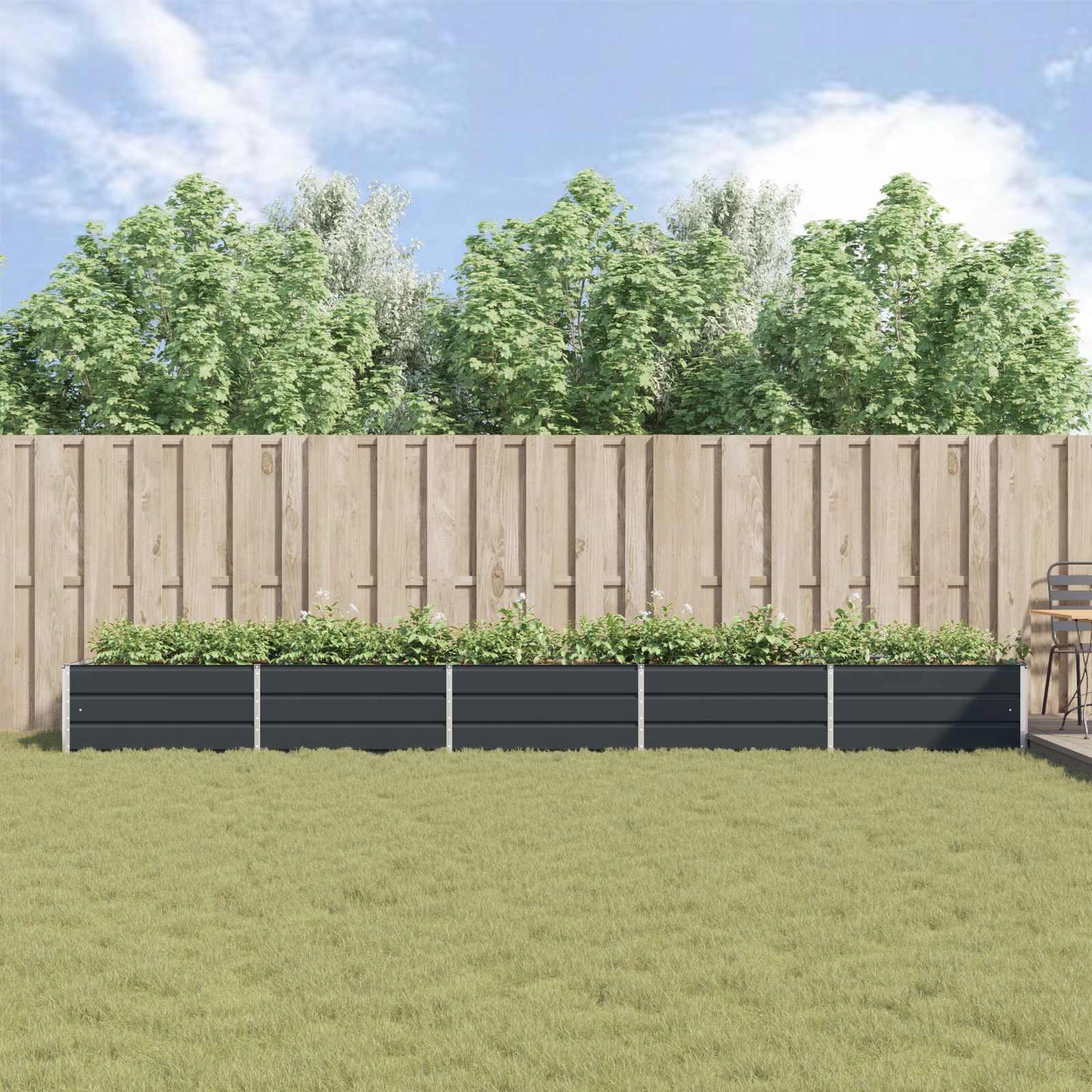 Fioriera Antracite 195 x 100 x 45 cm Acciaio zincato