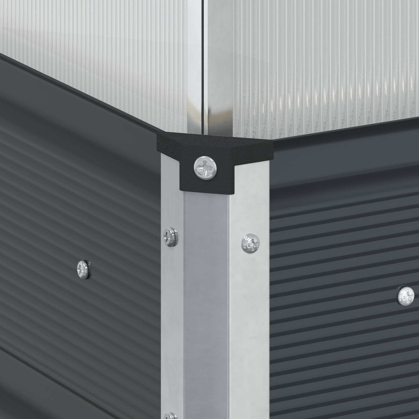 Fioriera Antracite 100 x 100 x 77 cm Acciaio zincato