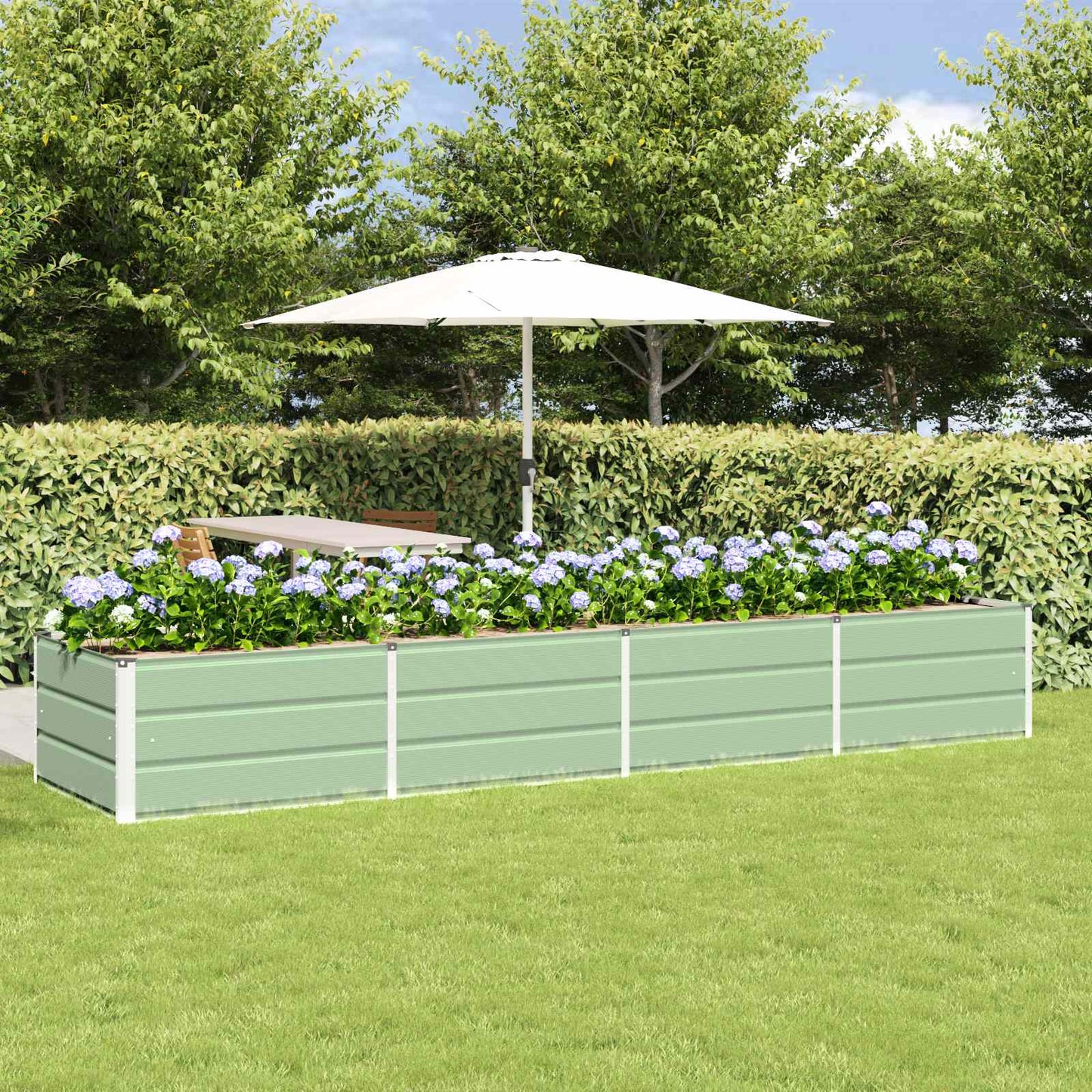 Fioriera Verde 320 x 80 x 45 cm Acciaio | homemem39