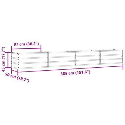 Fioriera Verde Pastello 480 x 50 x 45 cm Acciaio zincato
