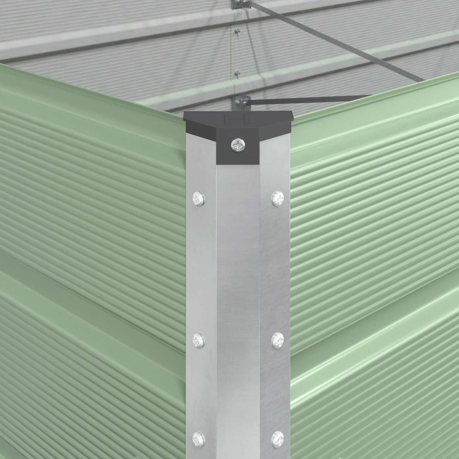 Fioriera Verde Pastello 195 x 100 x 45 cm Acciaio zincato | homemem39