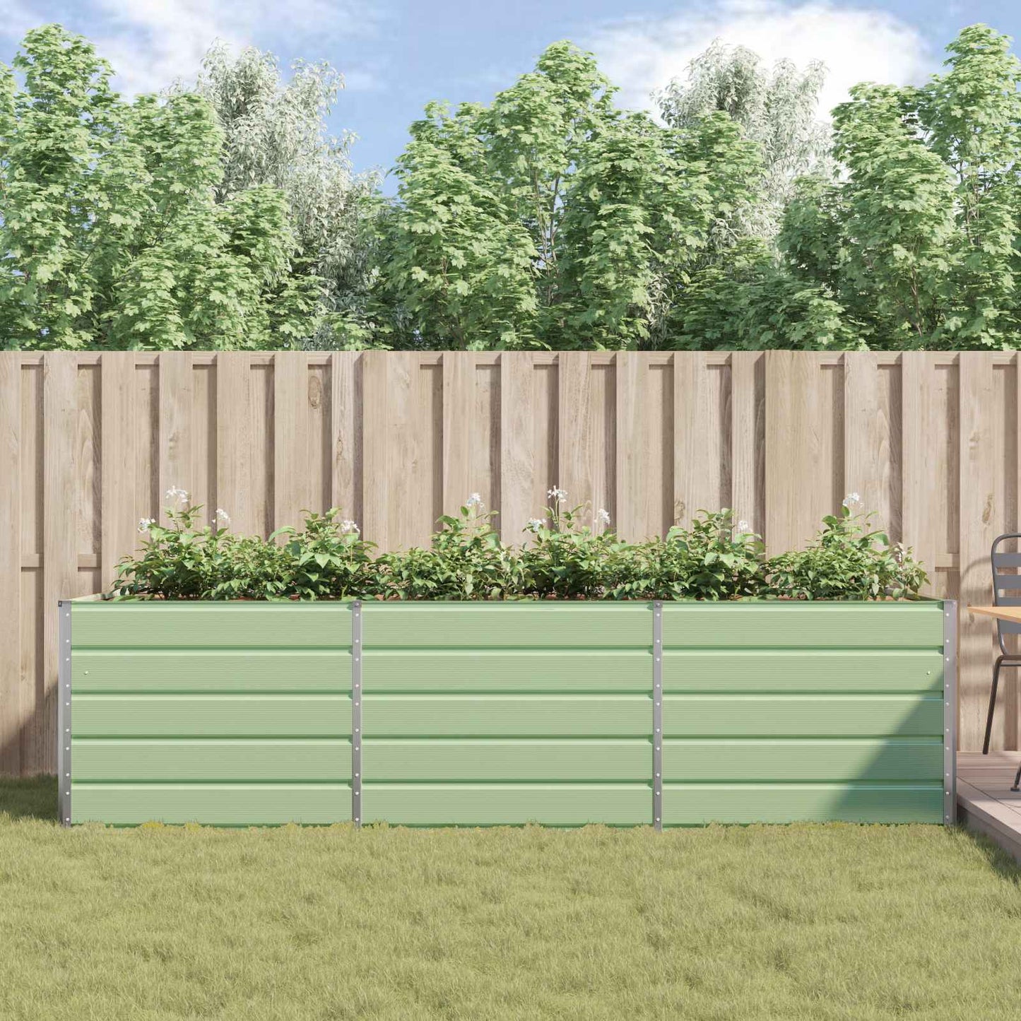 Fioriera Verde Pastello 195 x 100 x 45 cm Acciaio zincato