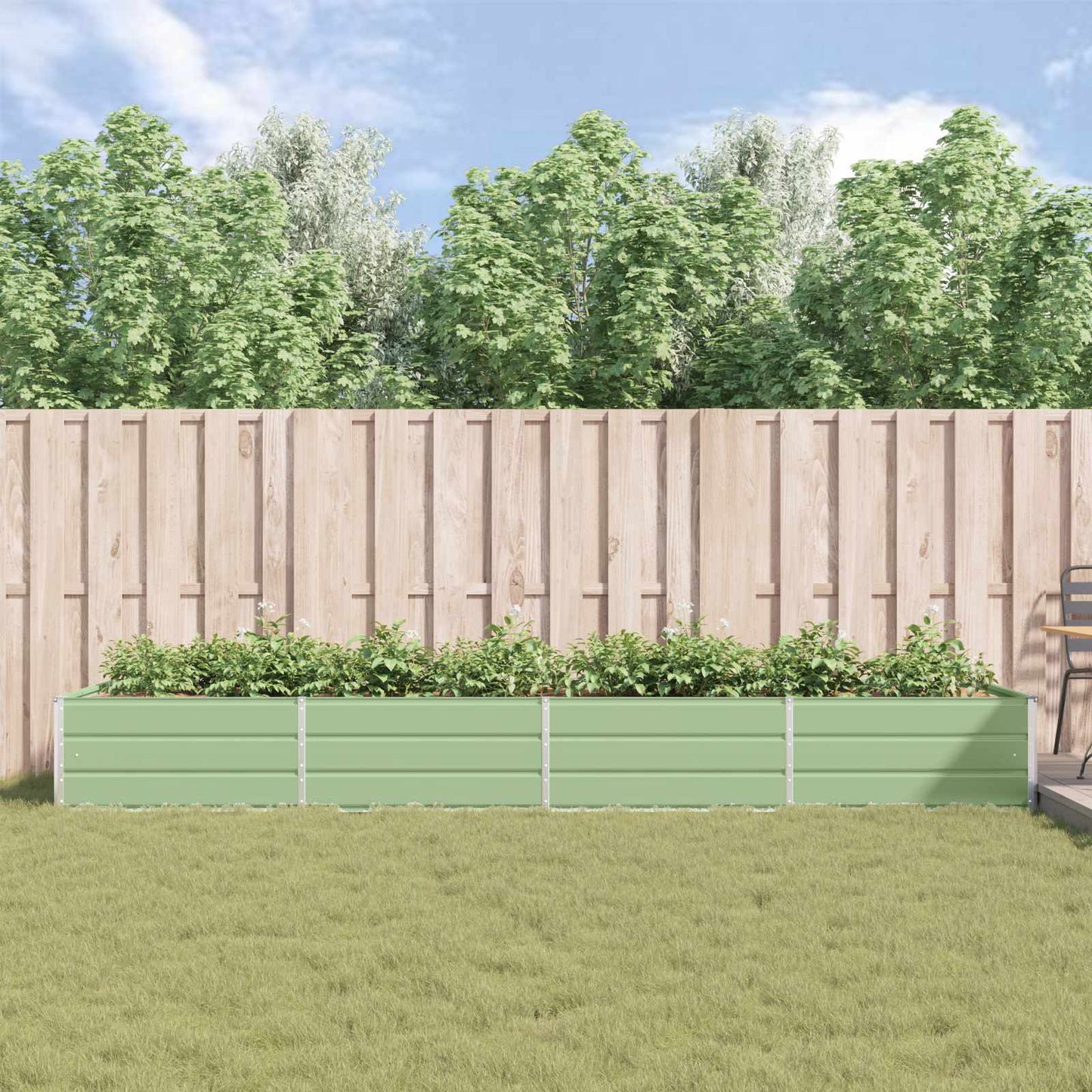 Fioriera Verde Pastello 195 x 100 x 45 cm Acciaio zincato