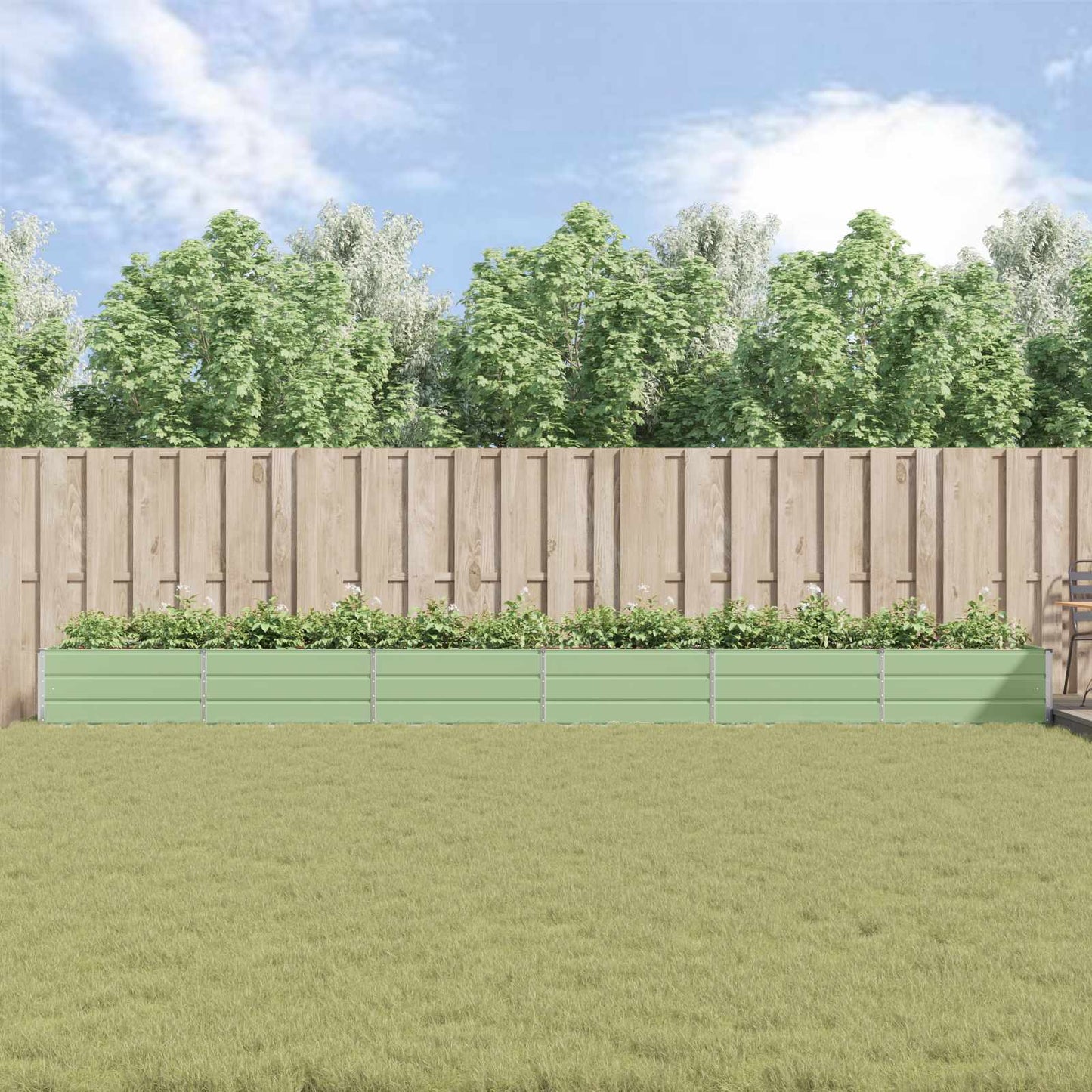 Fioriera Verde Pastello 195 x 100 x 45 cm Acciaio zincato