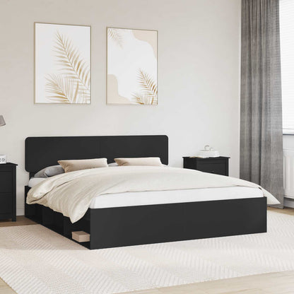 Struttura del letto Nero 200 x 200 cm Pino massello | homemem39