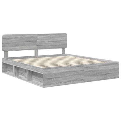 Struttura del letto Grigio Sonoma 200 x 200 cm Pino massello | homemem39