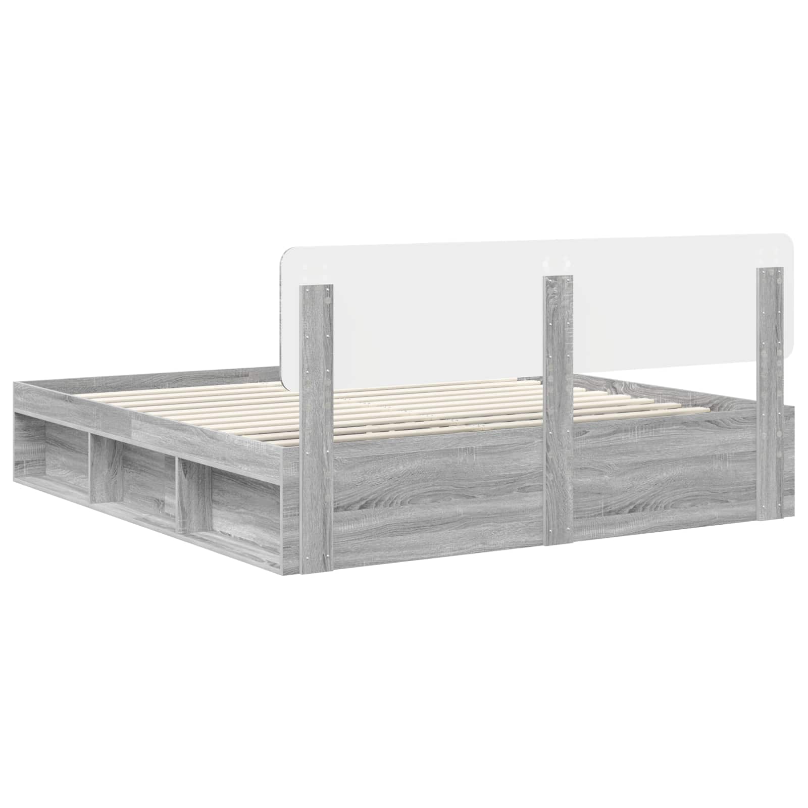 Struttura del letto Grigio Sonoma 200 x 200 cm Pino massello | homemem39