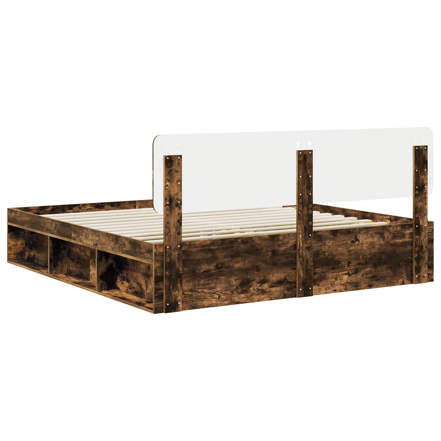 Struttura del letto Rovere fumé 180 x 200 cm Pino massello | homemem39