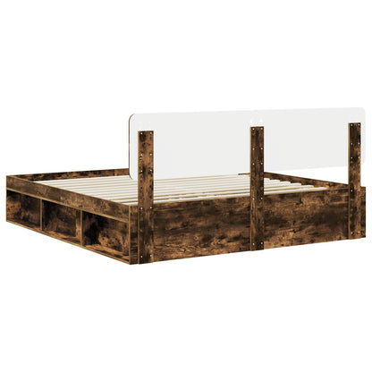 Struttura del letto Rovere fumé 180 x 200 cm Pino massello | homemem39