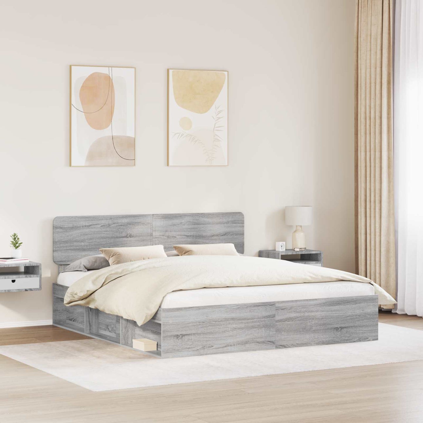 Struttura del letto Grigio Sonoma 180 x 200 cm Pino massello | homemem39