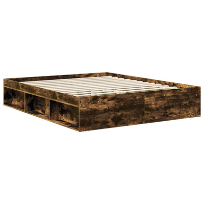 Struttura del letto Rovere fumé 160 x 200 cm Pino massello | homemem39