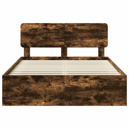 Struttura del letto Rovere fumé 160 x 200 cm Pino massello | homemem39
