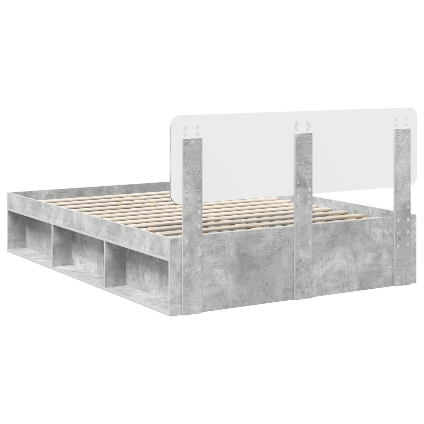 Struttura del letto Grigio Concretè 150 x 200 cm Pino massello | homemem39