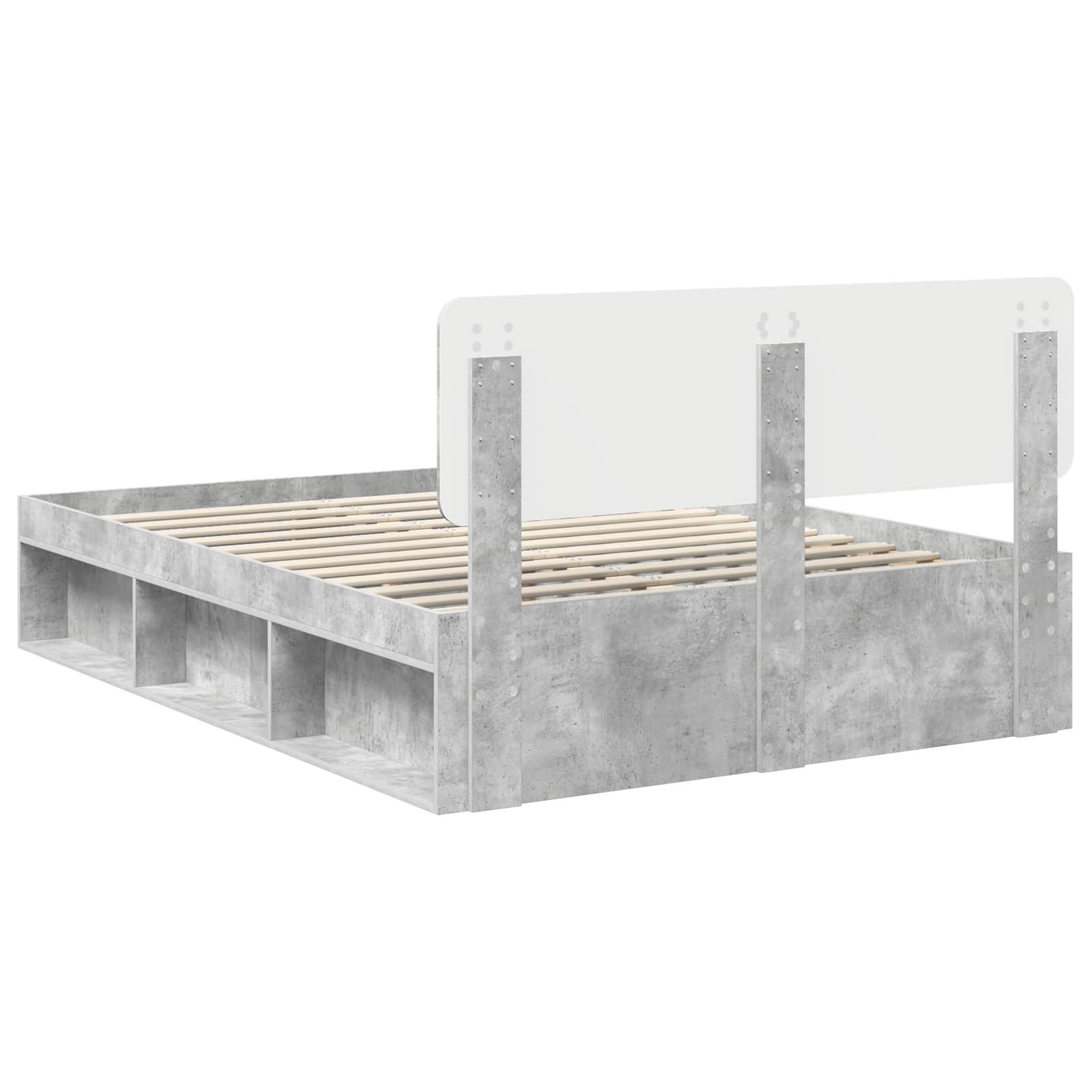 Struttura del letto Grigio Concretè 150 x 200 cm Pino massello | homemem39