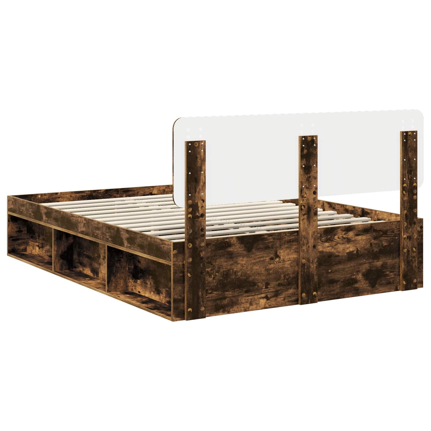Struttura del letto Rovere fumé 150 x 200 cm Pino massello | homemem39