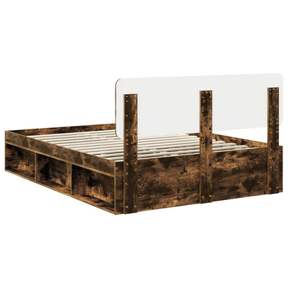 Struttura del letto Rovere fumé 150 x 200 cm Pino massello | homemem39
