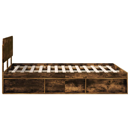 Struttura del letto Rovere fumé 150 x 200 cm Pino massello | homemem39