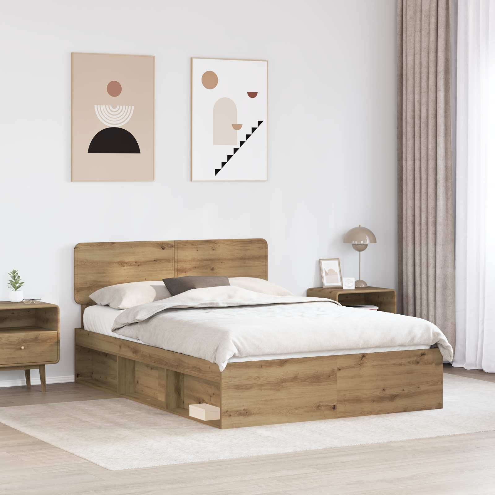 Struttura del letto Rovere Artigianale 150 x 200 cm | homemem39
