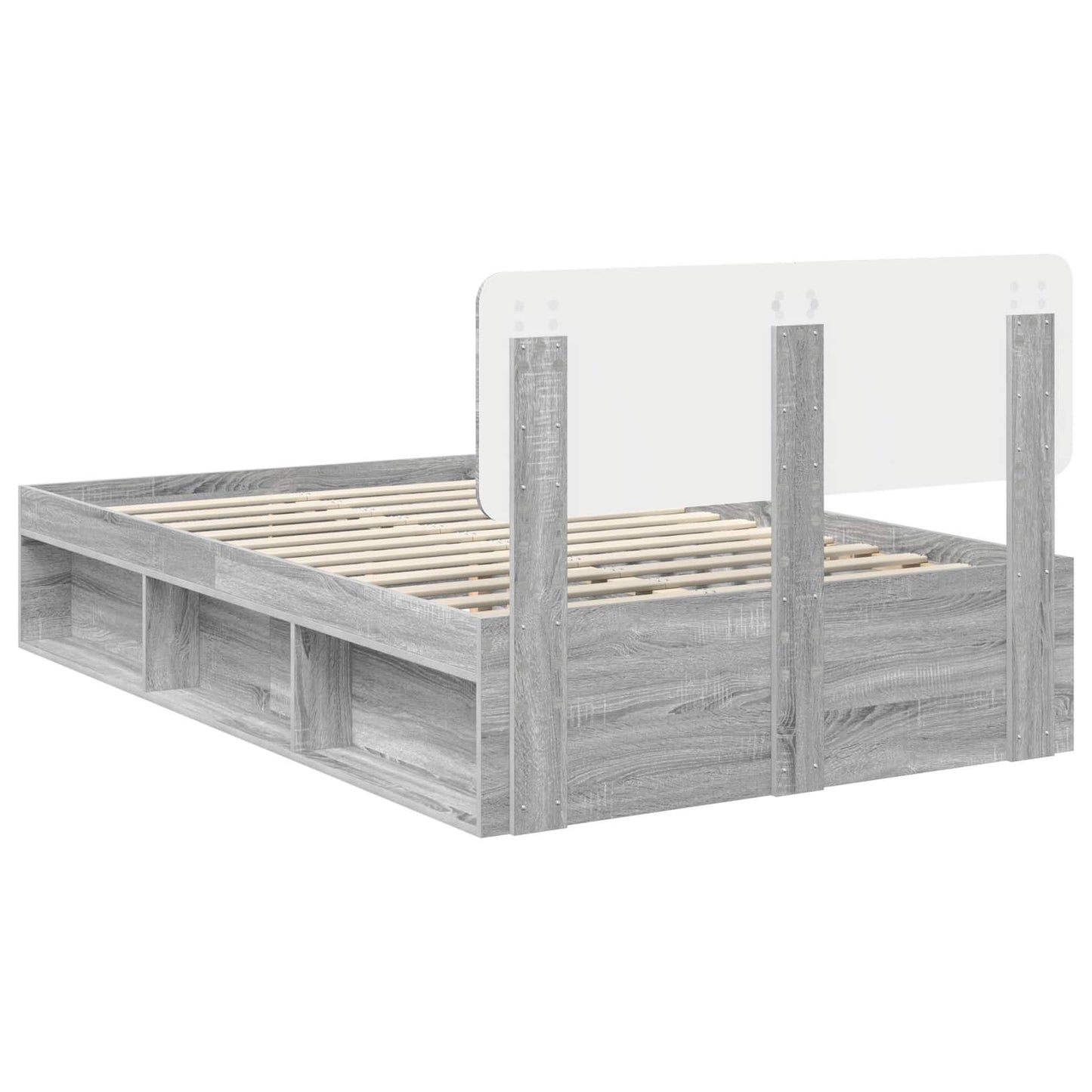 Struttura del letto Grigio Sonoma 135 x 190 cm Pino massello | homemem39