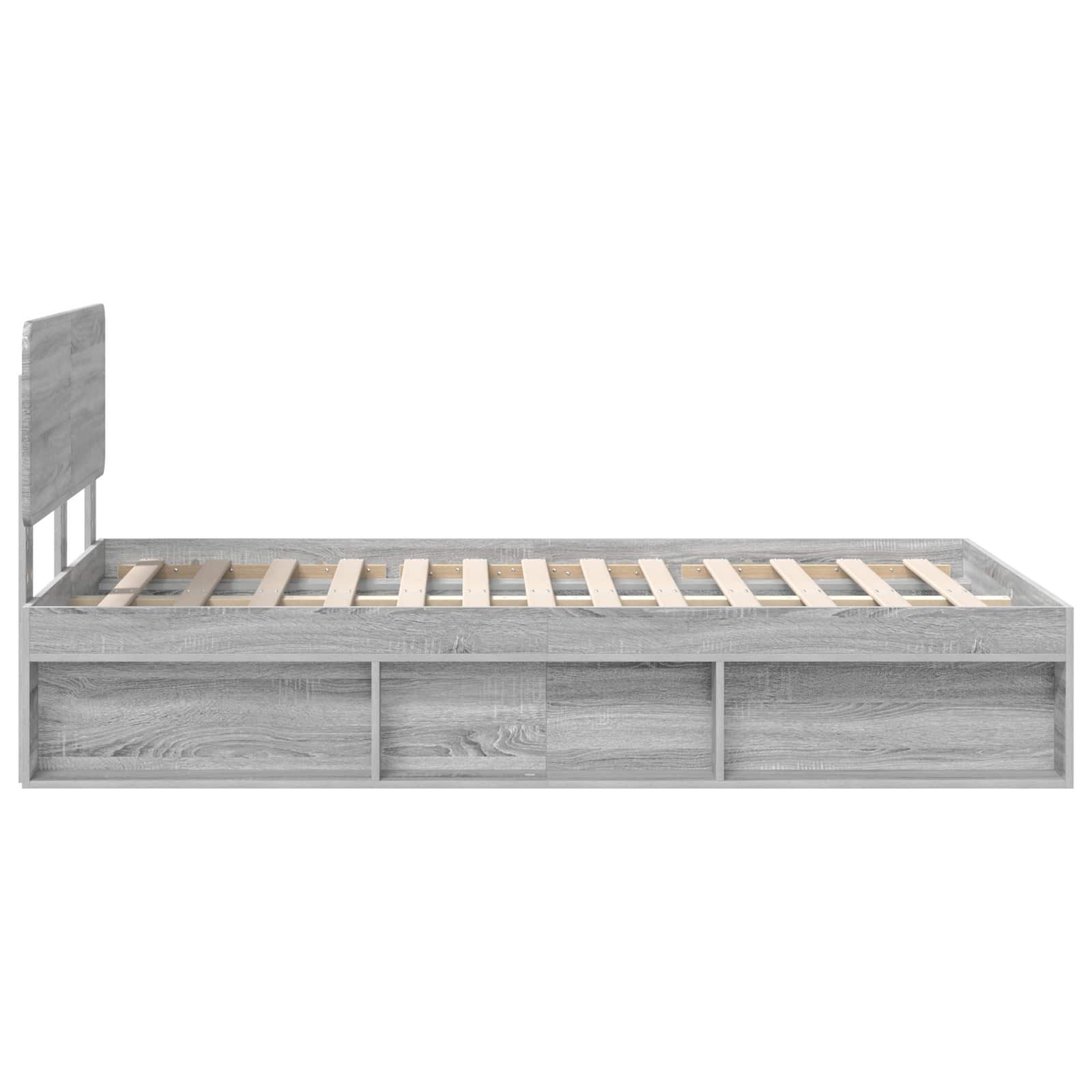 Struttura del letto Grigio Sonoma 135 x 190 cm Pino massello | homemem39