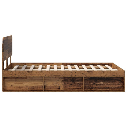 Struttura del letto Legno vecchio 135 x 190 cm Pino massello | homemem39