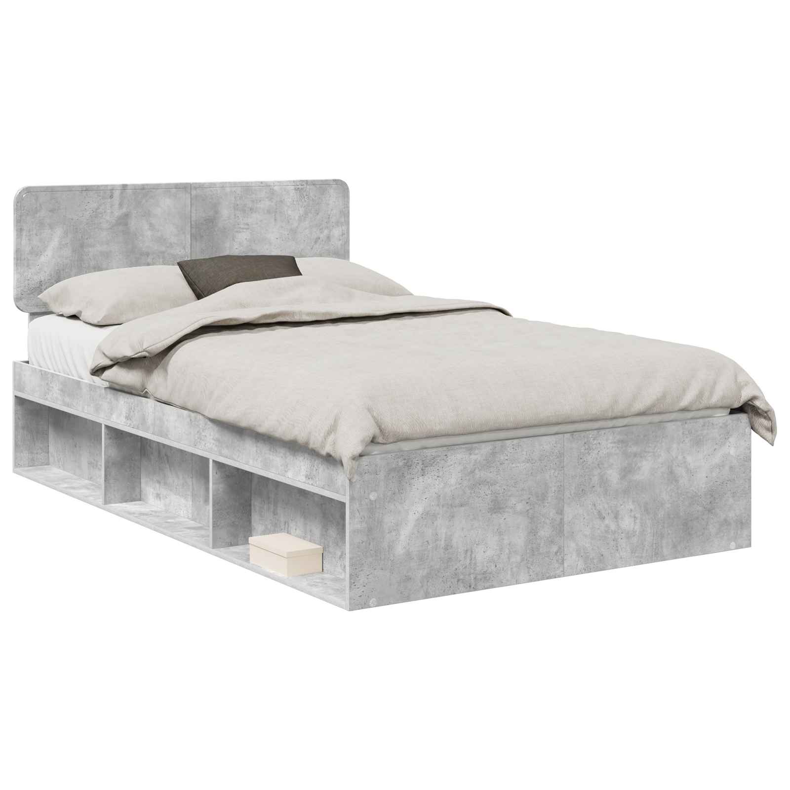 Struttura del letto Calcestruzzo 120 x 200 cm Pino massello | homemem39