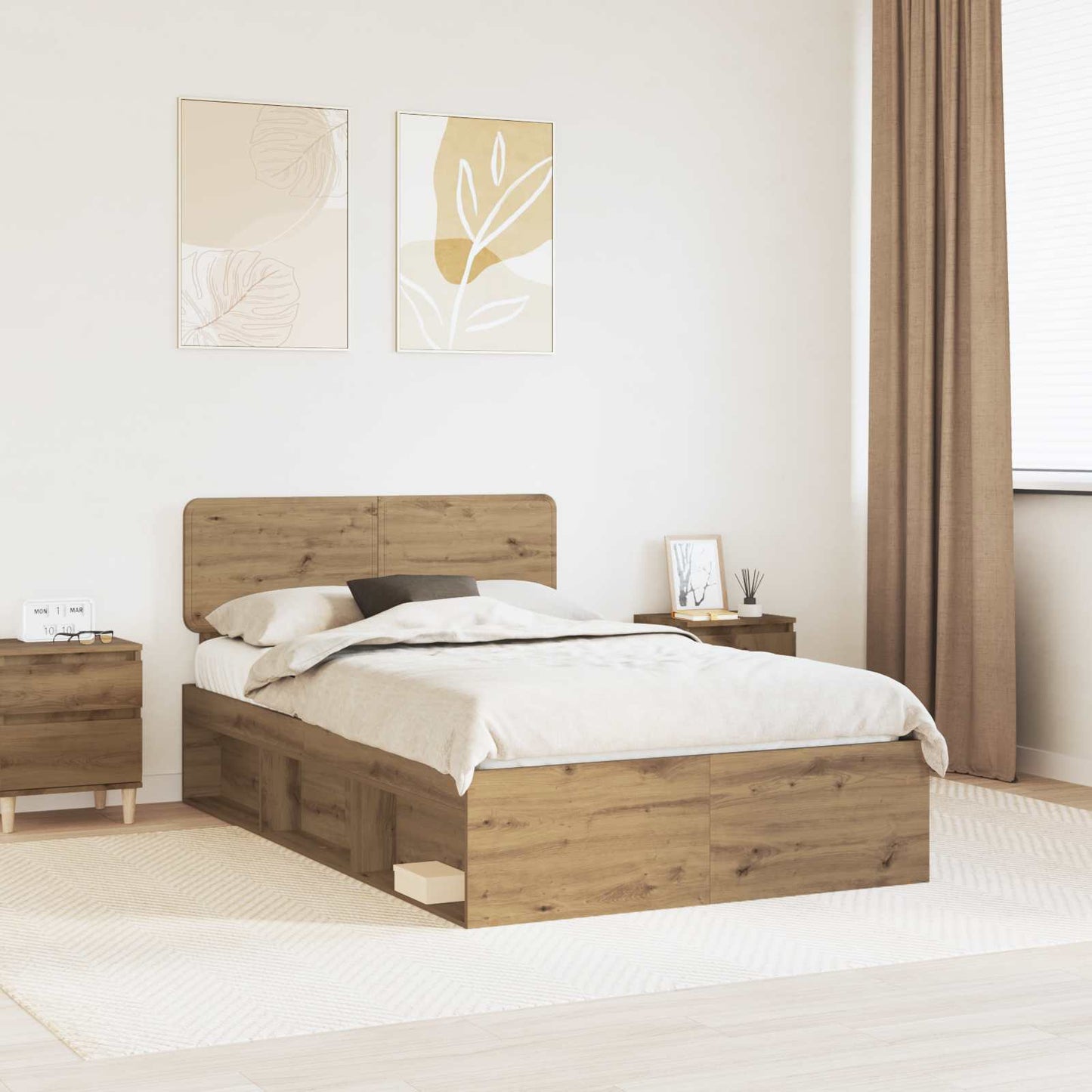 Struttura del letto Rovere Artigianale 120 x 200 cm | homemem39
