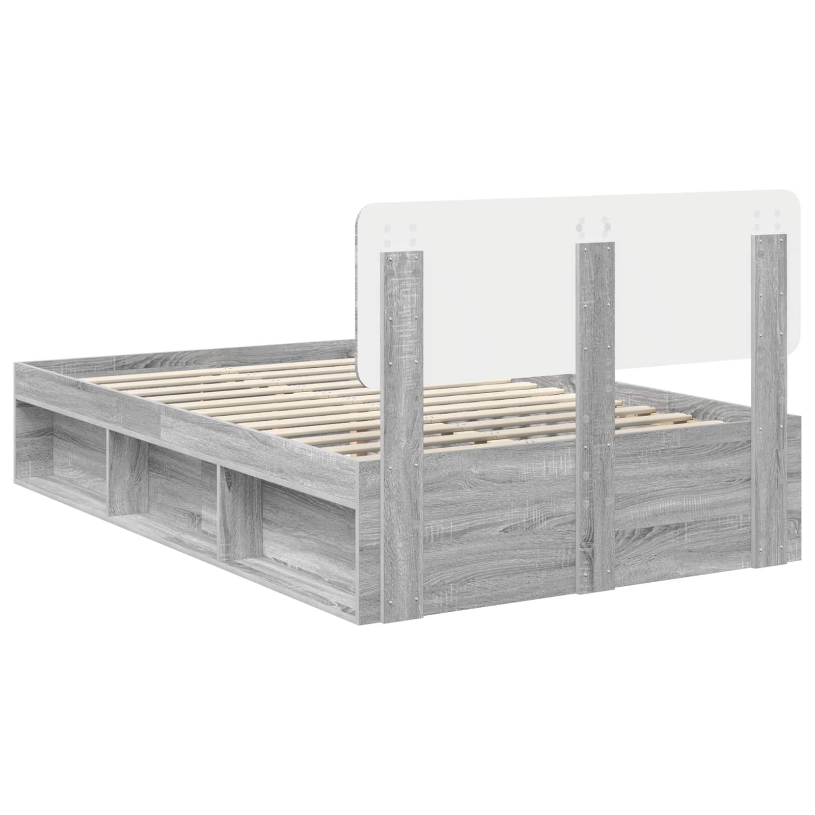 Struttura del letto Grigio Sonoma 120 x 190 cm Pino massello | homemem39