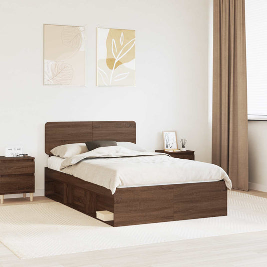 Struttura del letto Rovere Marrone 120 x 190 cm Pino massello | homemem39