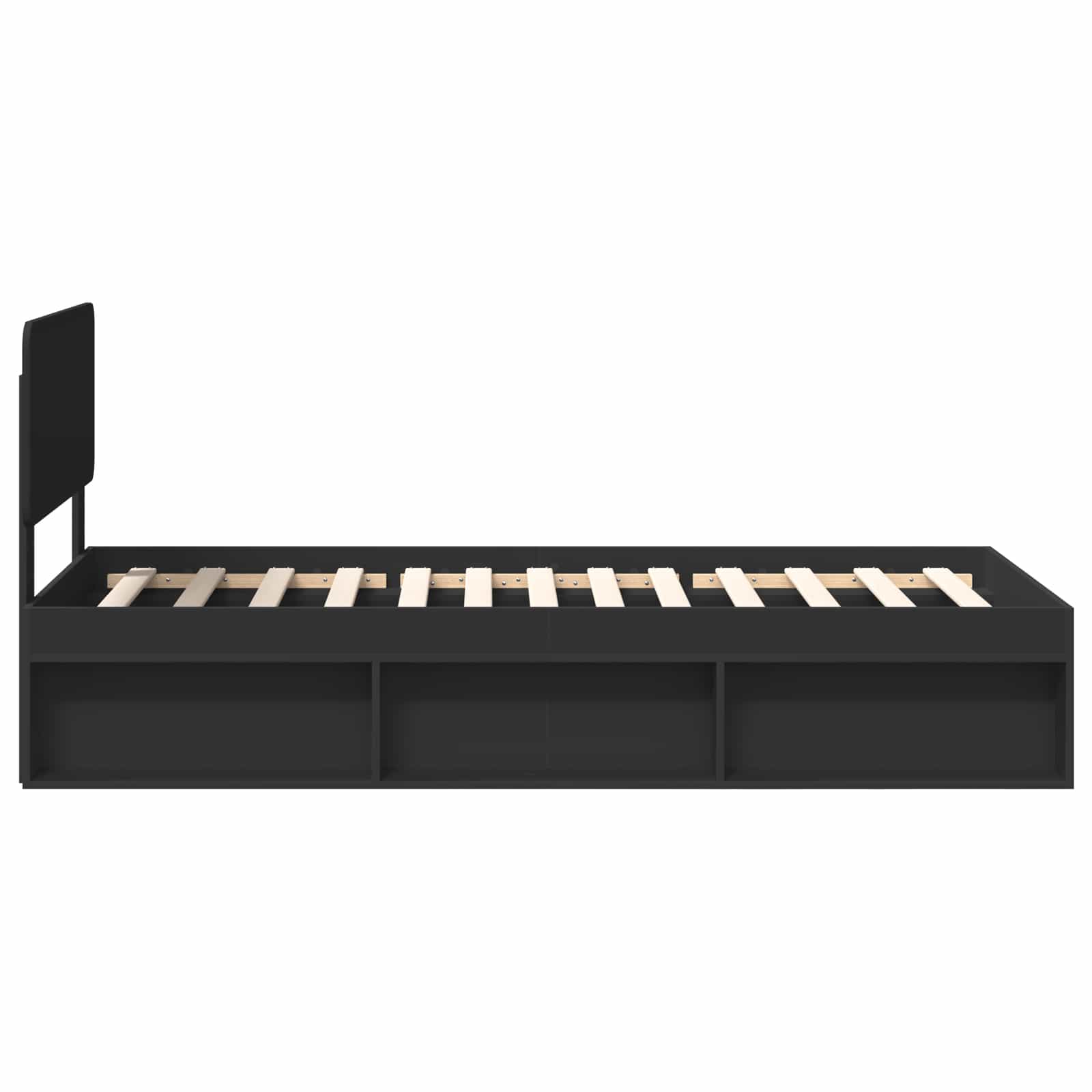 Struttura del letto Nero 100 x 200 cm Pino massello | homemem39