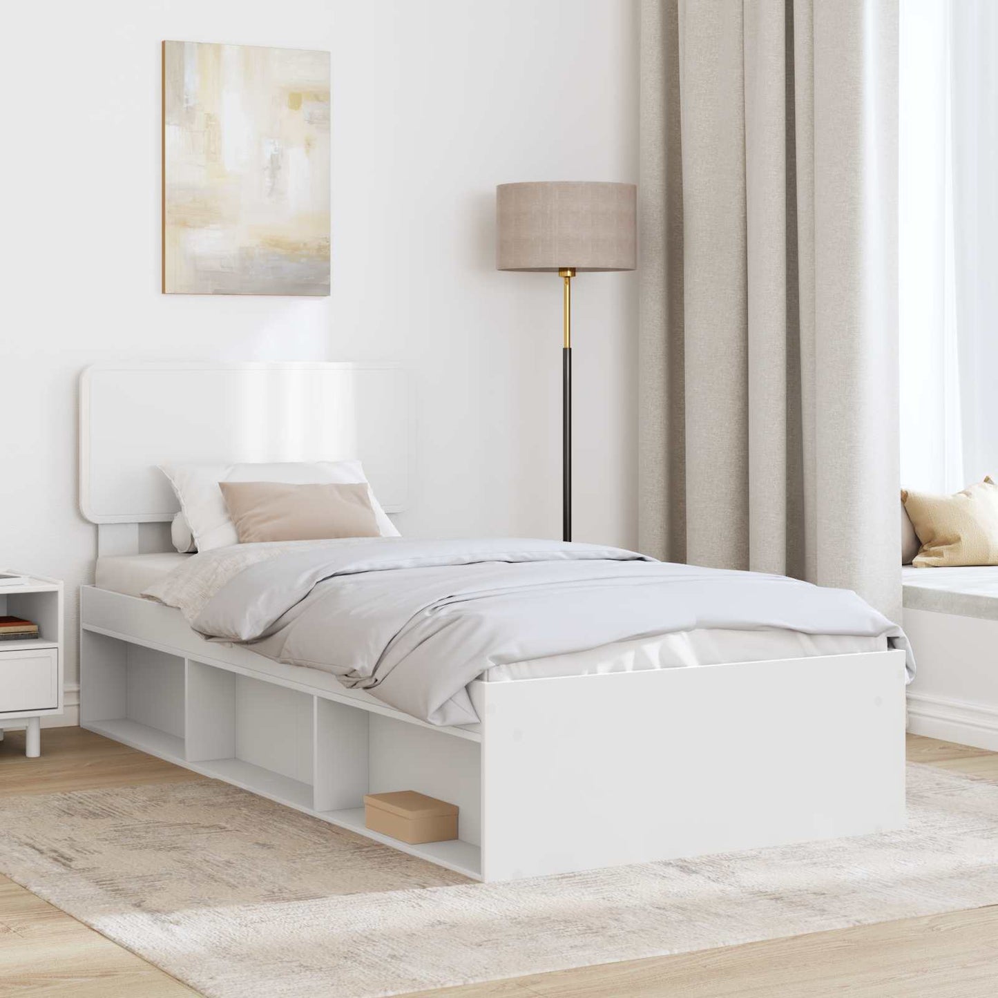 Struttura del letto Bianco 90 x 200 cm Pino massello | homemem39