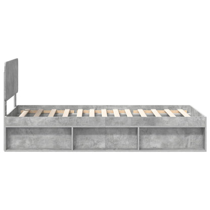 Struttura del letto Calcestruzzo 90 x 200 cm Pino massello | homemem39