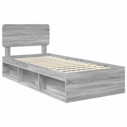 Struttura del letto Grigio Sonoma 90 x 200 cm Pino massello | homemem39