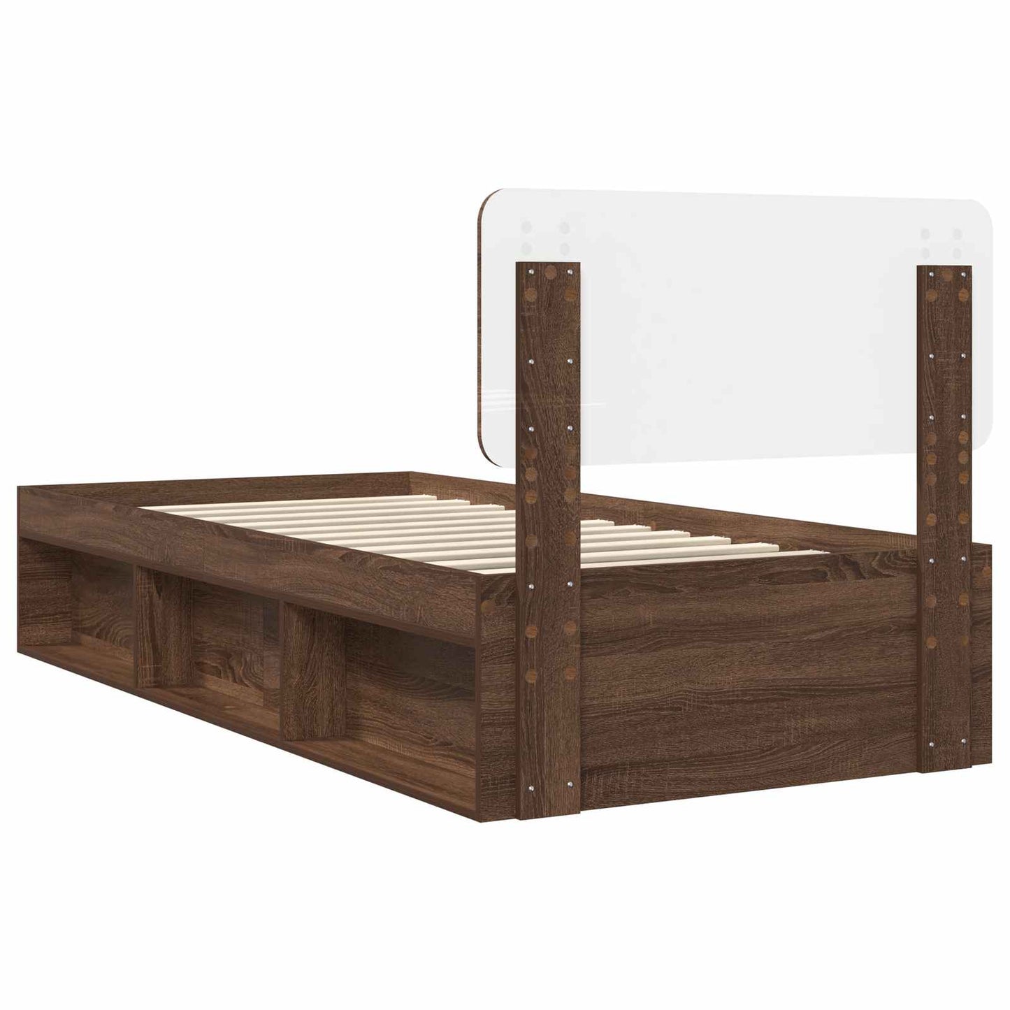 Struttura del letto Rovere Marrone 90 x 200 cm Pino massello | homemem39