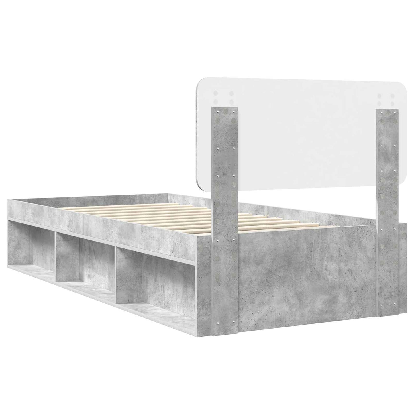 Struttura del letto Grigio Concretè 90 x 190 cm Pino massello | homemem39