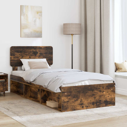 Struttura del letto Rovere fumé 90 x 190 cm Pino massello | homemem39