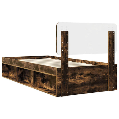 Struttura del letto Rovere fumé 90 x 190 cm Pino massello | homemem39