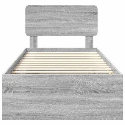 Struttura del letto Grigio Sonoma 90 x 190 cm Pino massello | homemem39