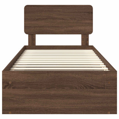 Struttura del letto Rovere Marrone 90 x 190 cm Pino massello | homemem39
