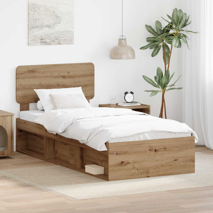Struttura del letto con testiera Rovere Artigianale 90 x 190 cm | homemem39