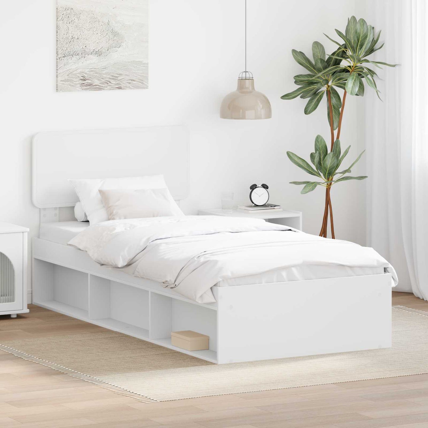 Struttura del letto Bianco 75 x 190 cm Pino massello | homemem39