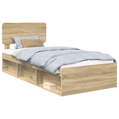 Struttura del letto Rovere Sonoma 75 x 190 cm Pino massello | homemem39
